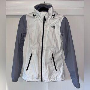 The North Face White and Gray Hooded Jacket